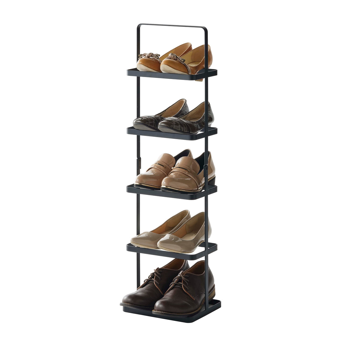 Yamazaki Home, Tall | Steel Shoe Rack, Black YAMAZAKI