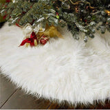 AISENO 48 Inch Christmas Tree Plush Skirt Decoration for Merry Christmas Party Faux Fur Christmas Tree Skirt Decorations AISENO