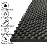 KTOESHEO 4 PCS Acoustic Panels,48''X24''X2'' Egg Crate Foam Soundproof Foam Wall Panels,High Density Fireproof Noise Cancelling Foam Studio Foam Panel,Noise (Black) KTOESHEO