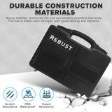 REBUST Lockable Hard Gun Case ; TSA Approved Lock Firearm Travel Case ; Revolver, Pistol, Handgun Hard Case with Foam Interior ; Shockproof Gun Storage & Carrying Case, Black 12.5 x 10.3 x 3.15 Inch REBUST