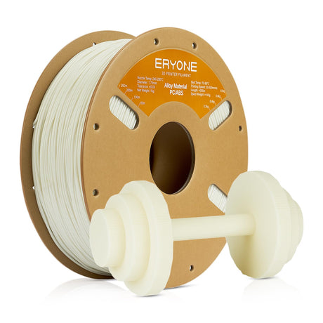 ERYONE Alloy Material PC/ABS Filament 1.75mm +/- 0.03mm, 3D Printing Filament PC/ABS 1kg Spool (2.2LBS), White ERYONE