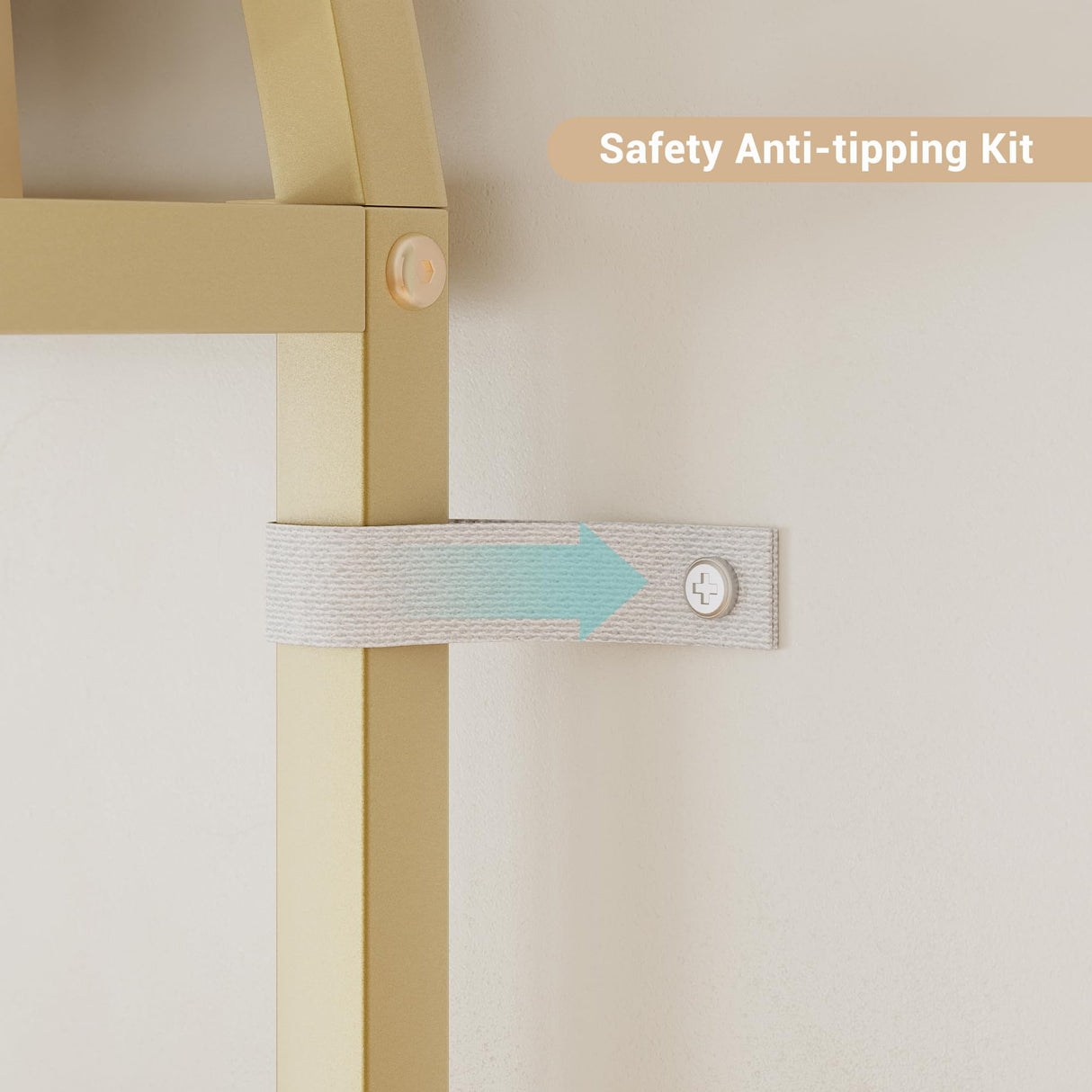 CABIHOME Bookshelf 6-Tier Arched, 82" Tall Modern Bookcase with Geometric Metal Frame, Gold and White Large Open Storage Shelf for Living Room, Home, Office CABIHOME