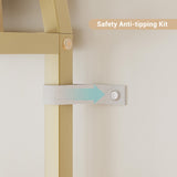 CABIHOME Bookshelf 6-Tier Arched, 82" Tall Modern Bookcase with Geometric Metal Frame, Gold and White Large Open Storage Shelf for Living Room, Home, Office CABIHOME