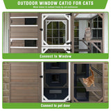 PetsCosset Large Outdoor Catio Cat Enclosures with Hidden Room,4 Story Cat House for Outsider Indoor Cats,Wooden Kitten Cage with Weatherproof Roof,3 Resting Rooms,7 Platforms,2 Open Doors - 77" H PetsCosset