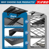 YIFRO 2-Pack 1.5x4ft Heavy Duty Garage Wall Shelving, 500 lbs Load Capacity, Garage Shelving Wall Mounted, Garage Storage Rack with Hooks, Black YIFRO
