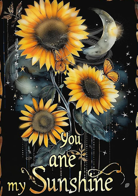 MaiYiYi Dream Catcher Diamond Painting Kit, 5D Full Round Drill You are My Sunshine Paint with Diamond, Wind Chimes Sunflower Diamond Dots Art for Adult Beginners Home Wall Decor (12 x 16 inches) MaiYiYi