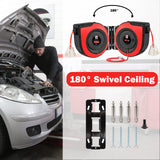 EP Retractable Extension Cord Reel,65 Feet 12 AWG/3C SJTOW Heavy Duty Power Cord,15 AMP Circuit Breaker, 3-Lighted Triple Outlets,Ceiling or Wall Mount Use Indoor/Outdoor, Red EP