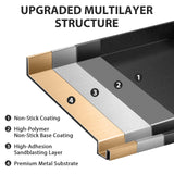 Utheer 17" x 13" Nano-Ceramic Nonstick Griddle for Gas & Charcoal Grills – Universal Flat Top Griddle with Grease Groove/Reinforced Ridges/High Sidewalls, Perfect for Healthy Cooking,Parties & Camping Utheer