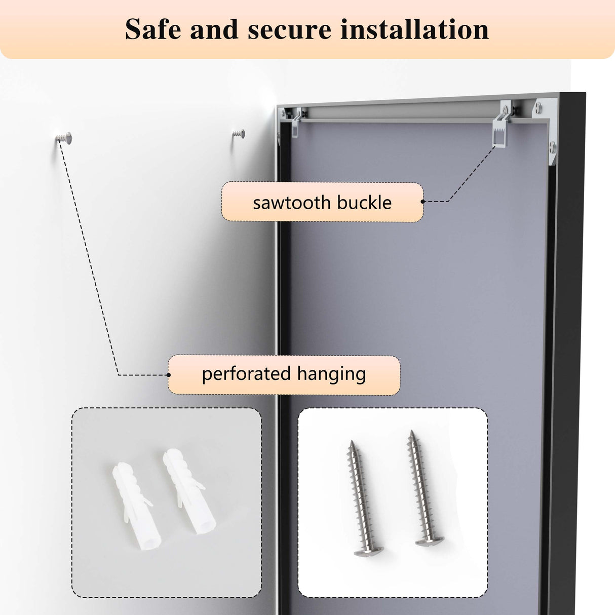 BEAUTME 55x30 Inch Bathroom Mirror,Large Rectangular Wall Mirror, Black Metal Framed Wall Mounted Mirror for Bathroom Bedroom Entryway Decor(Horizontal/Vertical) BEAUTME