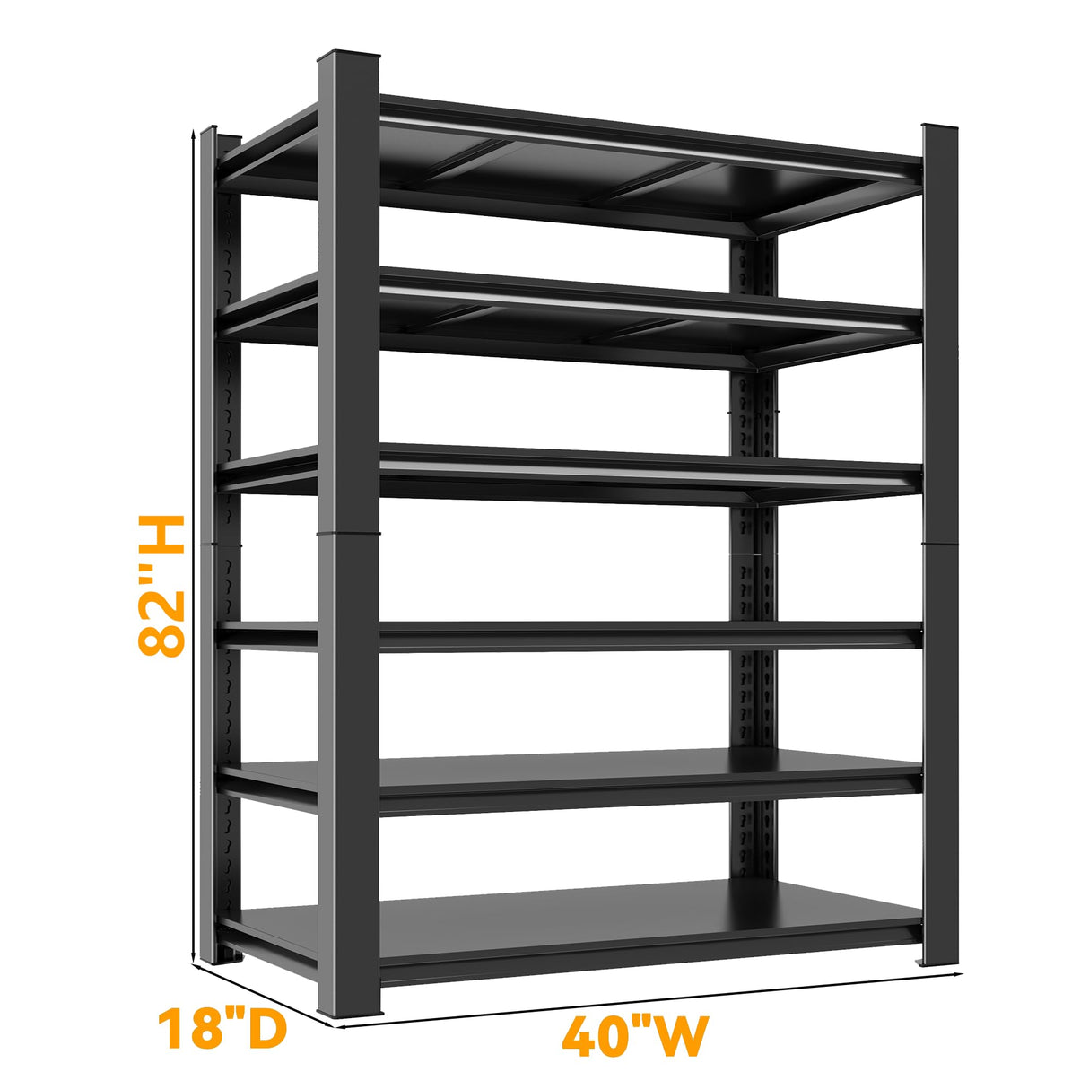 Metallitrend 82" H Heavy-Duty Garage Storage Shelves | 6-Tier Metal Shelving Unit Organizer Rack for Garage Storage Metallitrend