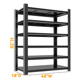 Metallitrend 82" H Heavy-Duty Garage Storage Shelves | 6-Tier Metal Shelving Unit Organizer Rack for Garage Storage Metallitrend