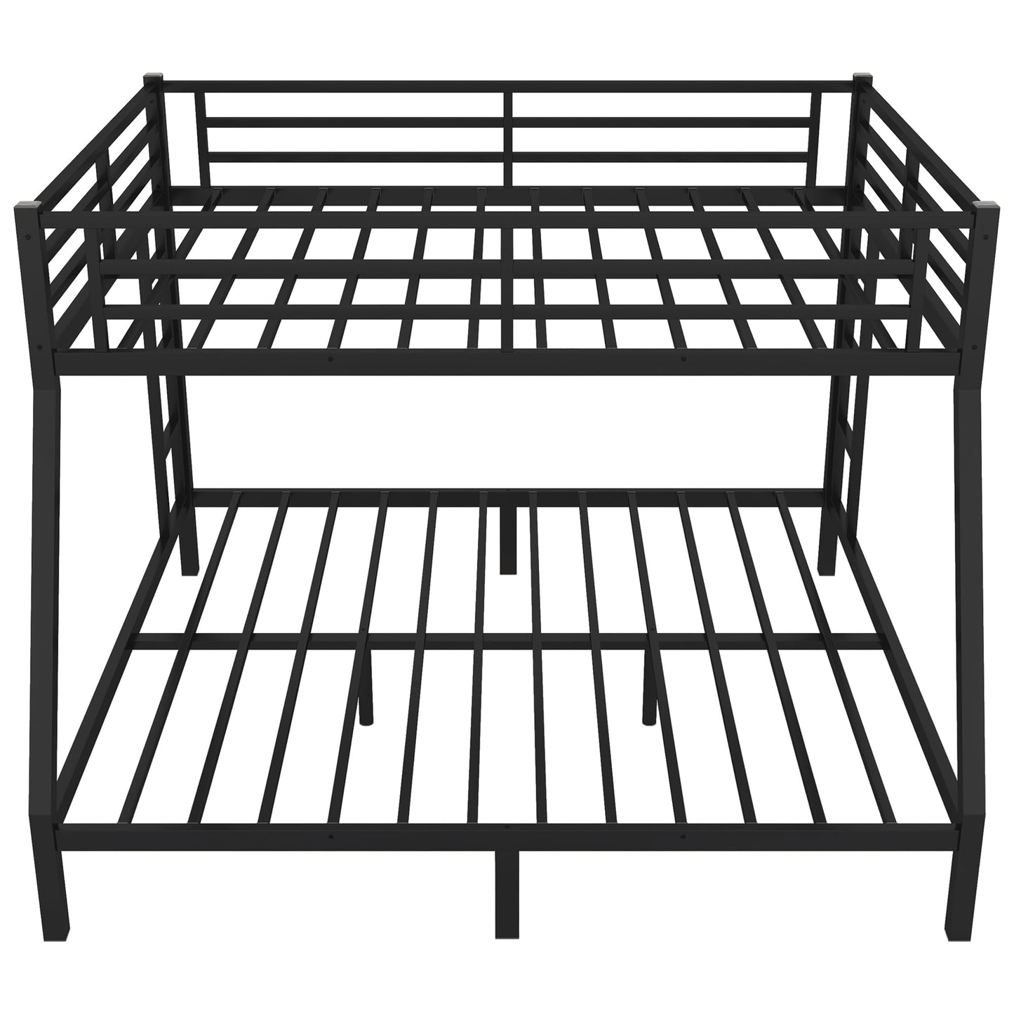 Queen Over King Bunk Bed for Adults, Queen Over King Bunk Beds with 2 Ladder and Full Length Guardrail, Heavy Buty Metal Bunk Beds/Queen Over King Bunk Bed for Teens, Kids(Queen Over King)