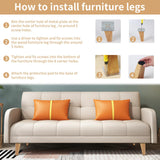 Alecutremy 4 Inch Mid Century Legs Wood Square Furniture Legs Set of 4 Tapered Sofa Feet Solid Wooden Replacement Legs for Couch Ottoman Cabinet Dreeser Bed Table DIY Alecutremy