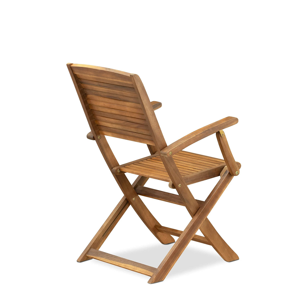 East West Furniture BHDCANA Hayward Outdoor Dining Folding Arm Chairs-Acacia Wood, Set of 2, Natural Oil East West Furniture