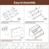 Nuovoware LED Lighted Liquor Bottle Display Shelf, 3 Step Wood Countertop Liquor Rack with Fences & Portable Handles, 12-Bottle Whiskey Rack Liquor Display Retro Wine Rack for Home Bar Party, Brown Nuovoware