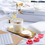 Zonon 1120 Pieces 20 Sheets Candle Making Wick Stickers Double-Sided Heat Resistance Hot Wax Wick Stickers for Candle Making(15 mm,White) Zonon