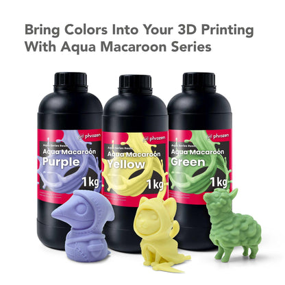 Phrozen Aqua Resin for 3D Printing, 405nm UV-Curing Photopolymer, Low Shrinkage, High Precision, Low Odor, Vivid Color, Non-Brittle, Fast Curing for LCD/DLP/SLA Printers (Macaroon-Purple, 1KG)