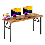 DlandHome Folding Computer Desk 62inches Large No Install Needed Folding Table Workstation for Home Office, Gray and Black Legs AC5FB-160-DCA DlandHome