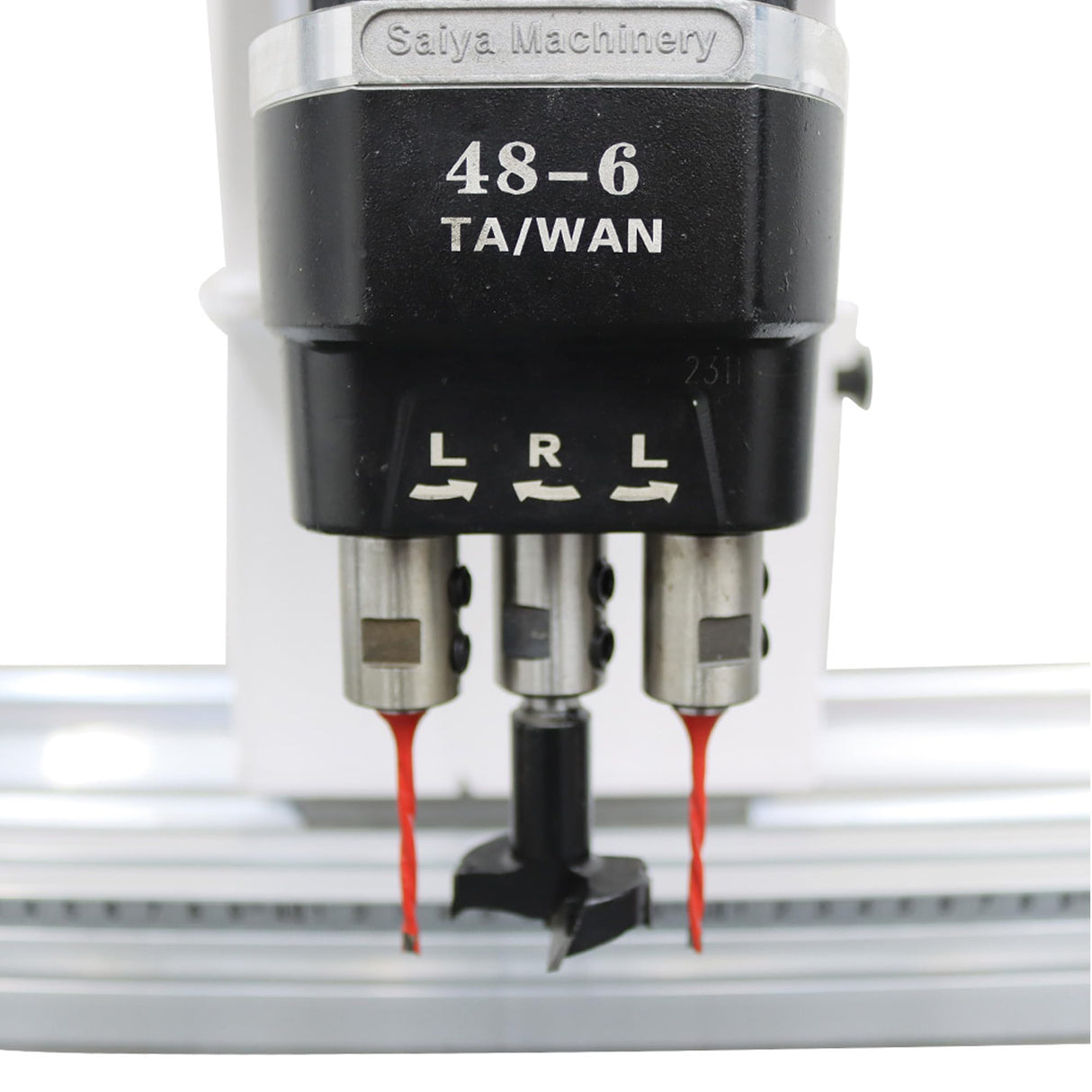 BREVELTION 110V Pneumatic Hinge Machine Woodworking Hinge Drilling Machine for Drilling Processing of Cabinets Wardrobes 48-6 Combined Drill 1.5KW*2 Double Station BREVELTION