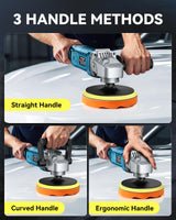 Buffer Polisher Kit for Car - 1600w 6/7 Inch Rotary Polisher Buffer Waxer,7 Variable Speed 2500-5000rpm,Detachable Handle Buffing Machine for Car Boat Sanding Polishing Waxing Orgpek