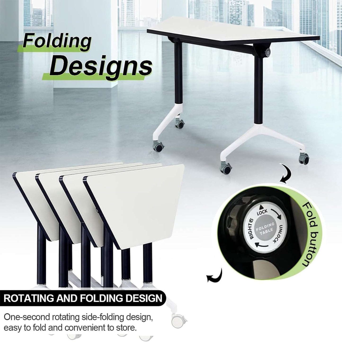 czxhaery Conference Table Folding Conference Room Table On Wheels,Folding Conference Tables Flip Top Mobile Trainning Table Foldable Meeting Tables Rolling Meeting Table (4pack) - WoodArtSupply