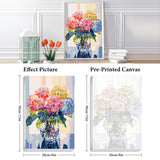 Framed Paint by Numbers Kit for Adults Beginner & Kids Ages 8-12, Hydrangea in Glass Vase Window Paint by Number with Frame, Easy Acrylic Colorful Flowers Painting by Numbers Kit on Canvas 8x12 inch Fountor