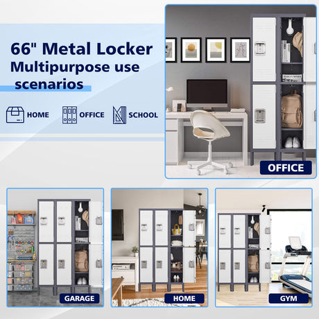 Letaya Metal Lockers for Employees,2 Door Storage Locker Lockable Steel Cabinet for School Gym Home Office staff (2 Door) Letaya