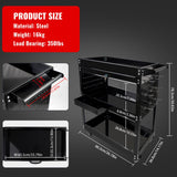 BHB 3 Tier Rolling Tool Cart Box On Wheels with Lockable Drawer, Heavy Duty Capability Tool Cart for Mechanics, Large Storage Organizer Utility Cart, for Garage Warehouse Repair Shop, 350 Lbs Load BHB