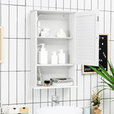 Tangkula Medicine Cabinet, Wall Mounted Bathroom Cabinet Single Door Wooden Bathroom Wall Cabinet with Adjustable Shelf Tangkula