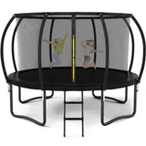 Liyarya 12FT/14FT Trampoline for Kids/Adults - Outdoor Recreational Trampoline with Enclosure Net, Curved Poles, Ladder, Heavy Duty, Anti-Rust Coating, ASTM Approved Liyarya