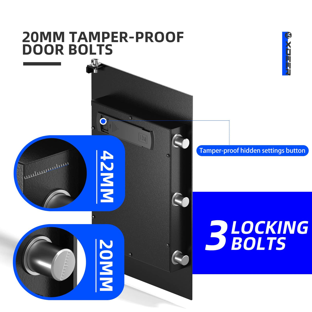 XDeer Biometric Safe Box, Quick-Access Security Safe Box with Upgraded Fingerprint, Steel Handgun Safe Lock Box for Kid/Home/Office (2.04 Cubic Feet) XDeer