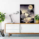 mrpwnle Diamond Painting Kits for Adults Beginners,Moon Diamond Art Kits for Adults,5D Moonlight Landscape Diamond Painting Kits DIY Diamond Art Dots Crafts Kits,Home Wall Decor Gifts 12x16in mrpwnle