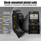 HARDROCK Gun Safe for Pistols, Biometric Wall Mounted Handgun Safe Box for Desk, Bedside,Truck，Drop Down Quick Access Security Safe with Fingerprint Keypad Lock for Home nightstand HARDROCK