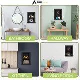 AdirHome Recessed Wall Mount Storage Cabinet – Sturdy Fully Assembled Wooden Utility Storage Shelf – Ideal for Home Kitchen, Bathroom, Laundry, Medicine Cabinet (Black) AdirHome