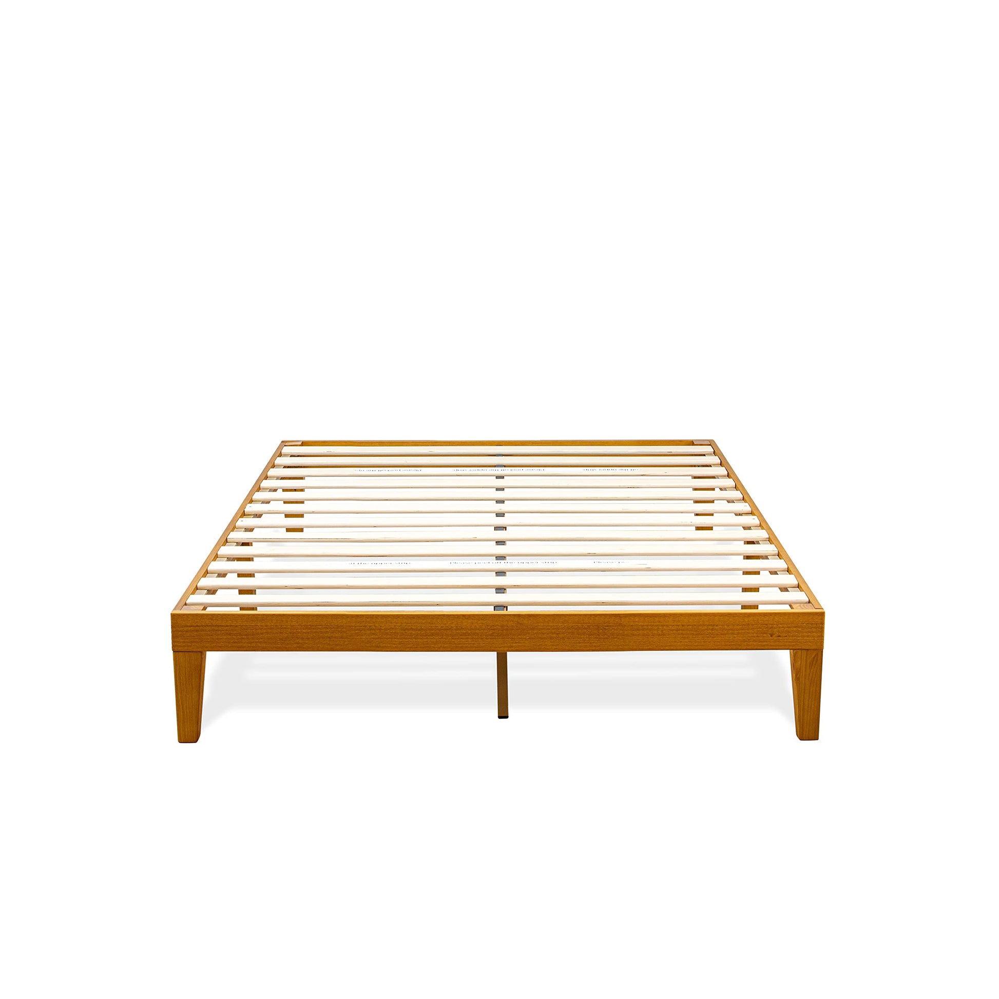 Elegant Oak Full Size Platform Bed Frame by East West Furniture - WoodArtSupply