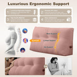 Shuyeon Wedge Pillow Headboard Triangular Bed Wedge Pillow for Headboard, Headboard Pillow Reading Pillow for Daybeds and Bunk Beds with Removable Velvet Cover Shuyeon