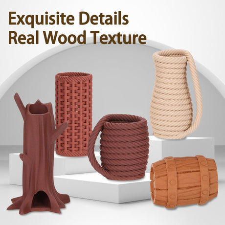 FXAAGFH 30% Real Wood Fiber 3D Printer Filament Bundle, 3 D PLA Printing Print Filament 1.75 mm, +/-0.03mm & 2.2 lbs, Walnut, Oak, Cherry, Teak, 250g X 4 Pack FXAAGFH