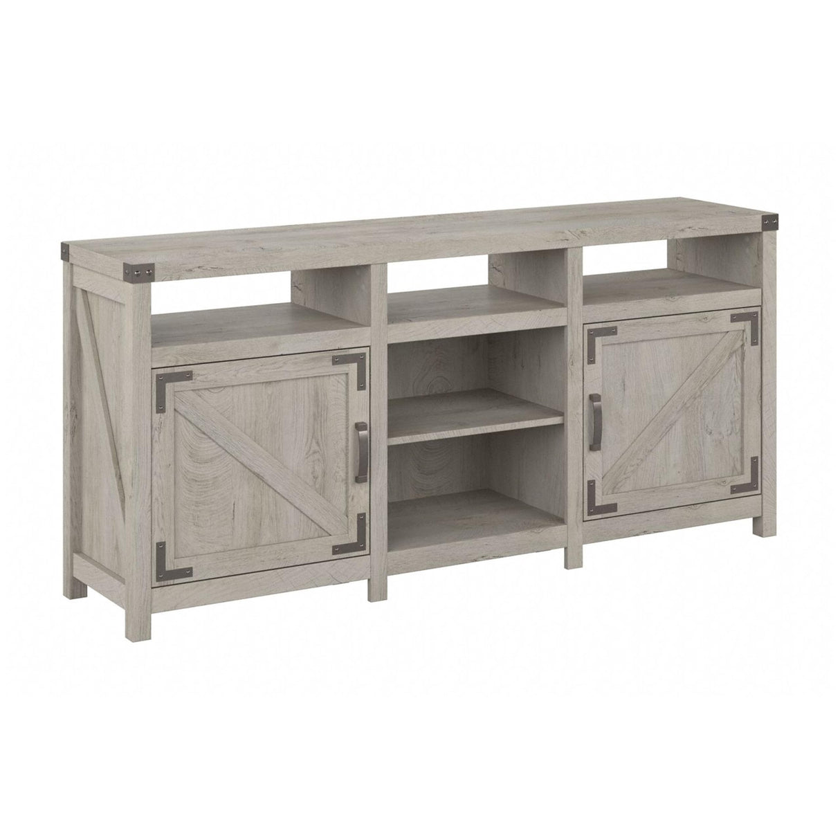 Bush Furniture Knoxville Farmhouse Stand for 75 Inch TV, Living Room Media Console with Storage, 65W, White Bush Business Furniture