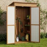 51" L Outdoor Storage Cabinet Waterproof with Shelves, Outside Storage Shed Backyard Tall Cabinet with Fold-Out Table for Patio, Garage, Garden, Pool Accessories Storage PetsCosset