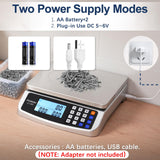 ATOGOU 66lb Food Scale, Commercial Kitchen Scale with Price Computing, Plug-in Usable, 0.05oz/1g, 304 Stainless Steel, for Cooking, Vegetables, Farm, Industry, Counting. LC300 Silver Atogou