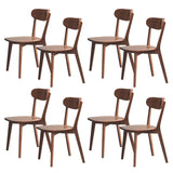 QKFF Modern Wood Dining Chairs Set of 8, Solid Oak Wood Dining Chair with Comfortable Backrest, Sturdy Wooden Chairs for Kitchen, Dining Room QKFF