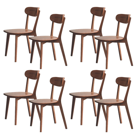 QKFF Modern Wood Dining Chairs Set of 8, Solid Oak Wood Dining Chair with Comfortable Backrest, Sturdy Wooden Chairs for Kitchen, Dining Room QKFF