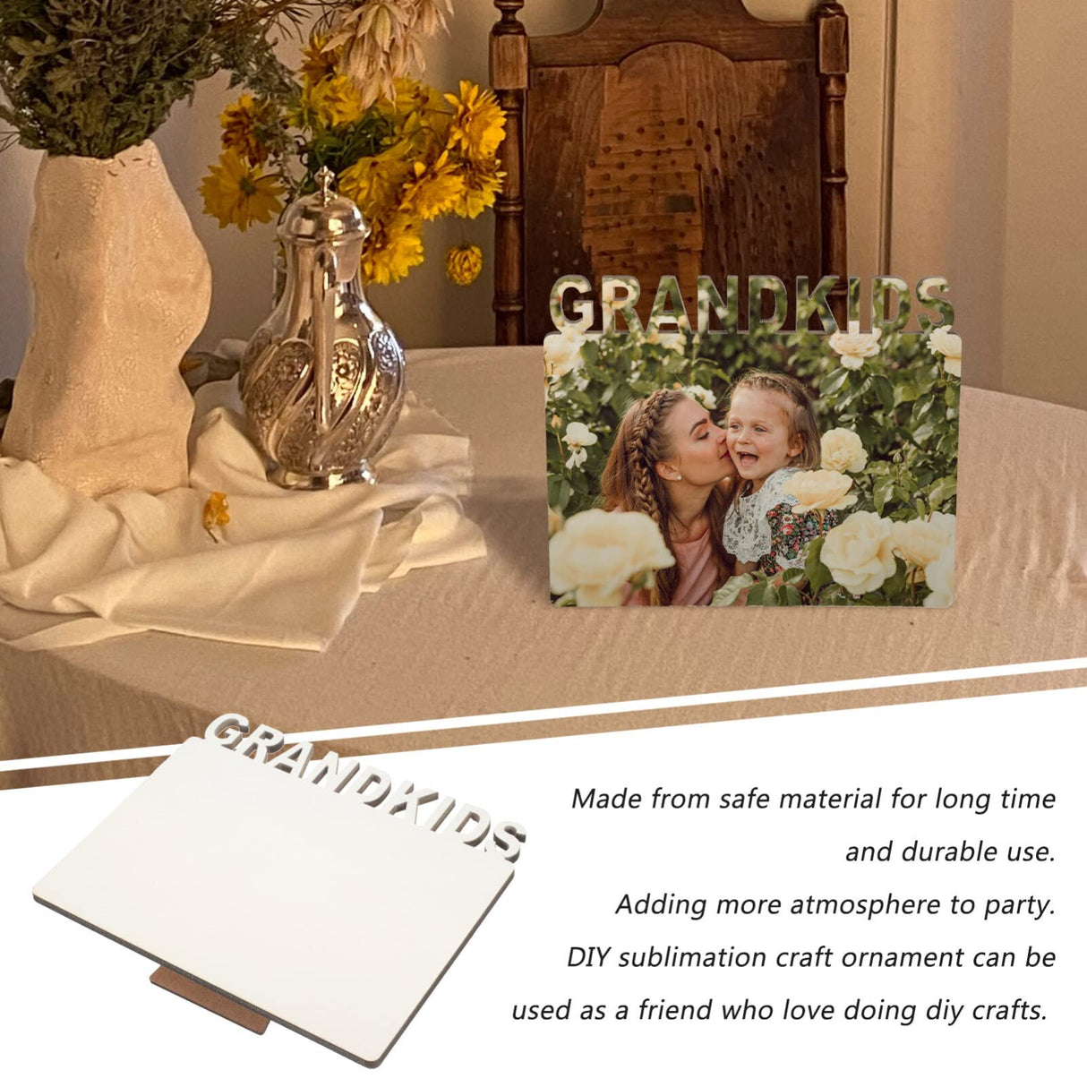 EXCEART Sublimation Picture Frame Blanks Grad Blank Photo Frame Sublimation Blank Photo Frame Grandkids Picture Frame Decorations for Home Sublimation Photo Frame self Made Accessories EXCEART