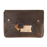 Hide & Drink, Vintage Folder Document Holder, File Case, A5 Binder, Envelope Portfolio, Full Grain Leather, Handmade, Bourbon Brown Hide & Drink