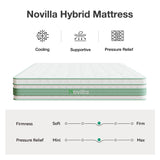 Novilla Queen Mattress 14 Inch, Hybrid Mattress Queen for Motion Isolation, Gel Memory Foam with Pressure Relief for Cool Night Sleep, Medium Firm Mattresses with Pillow Top, Certipur-Us Certified Novilla