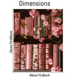 Books Paint by Numbers Kit for Adults,Bookshelf DIY Acrylic Painting Kit for Beginners Unframed,Flowers Easy Adult Paint by Number Kits on Canvas for Decor 16x20inch Canrichshop