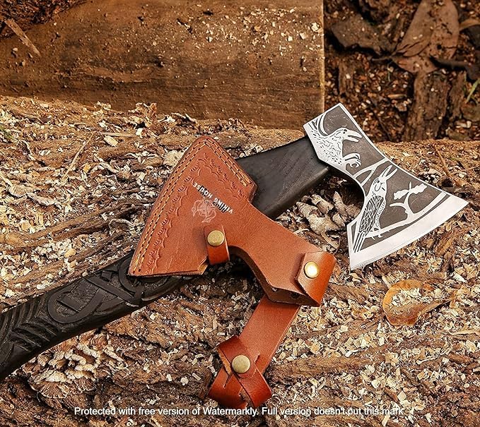 Viking Axe, Crow Hatchet,Throwing Axes,Hand Axe,Gifts for him, Crow Design Handle Wood Working Tool,Viking Gifts for Men,Camping Hatchet,Tomahawk,Bearded Axe WoodArtSupply