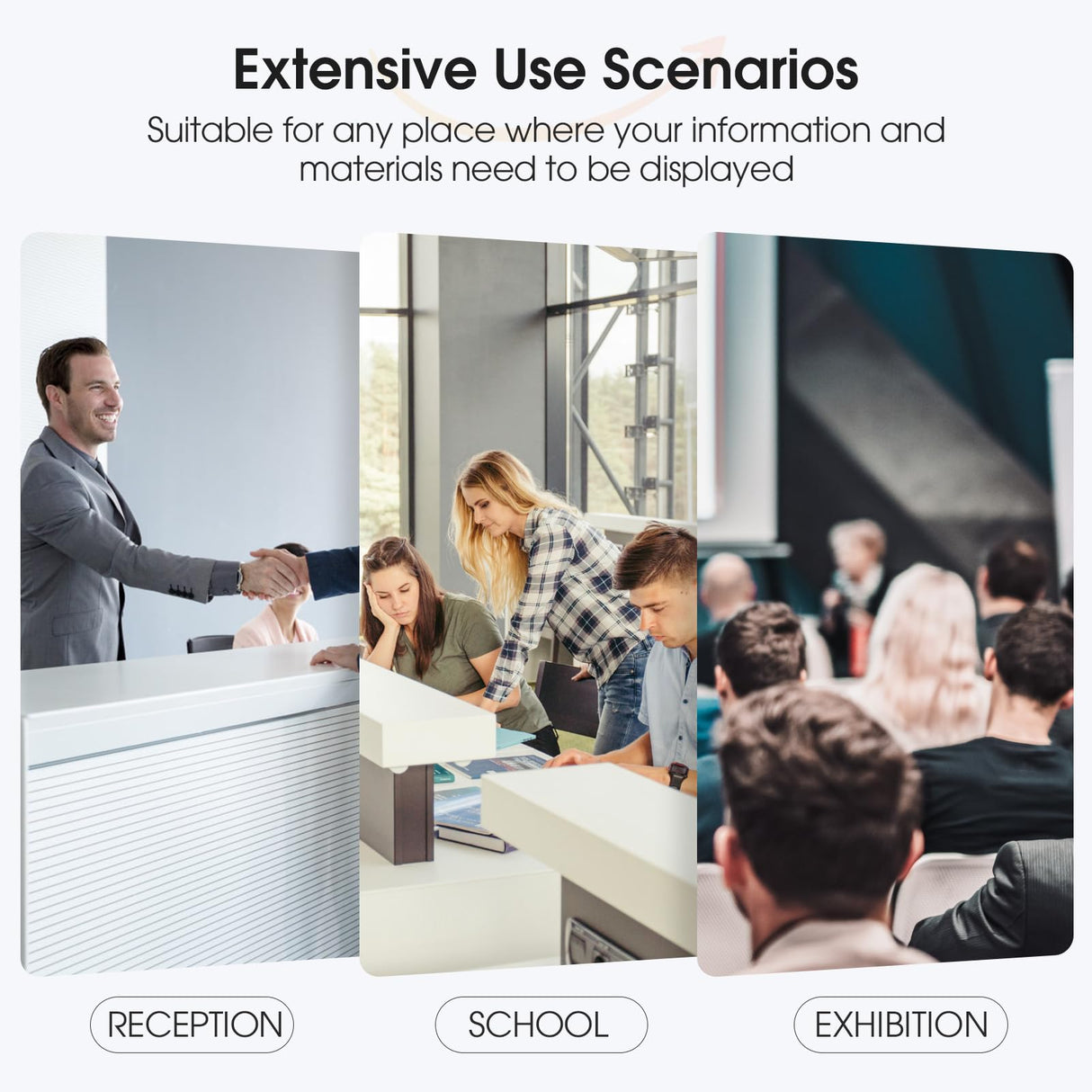 MaxGear Acrylic Brochure Holder 8.5 x 11 inch, 4 Tier Clear Literature Organizer Magazine Stand Display with Removable Divider for 4 x 9 inch Brochures, Pamphlet, Wall Mount or Countertop, 1 Pack MaxGear