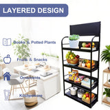 BFECGDXT 4-Tier Metal Shelving Unit, Supermarket Heavy Duty Garage Standing Shelf, Stores Storage Rack Retail Display Racks, for Home Kitchen and Warehouse, W 31.4" x H 67" BFECGDXT