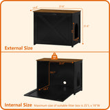 Dwanton Cat Litter Box Furniture Hidden, Cat Litter Box Enclosure, Reversible Entrance Can Be on Left or Right Side, Indoor Cabinet, Wooden Washroom, End Table, Black and Warm Brown, 27.6" L Dwanton